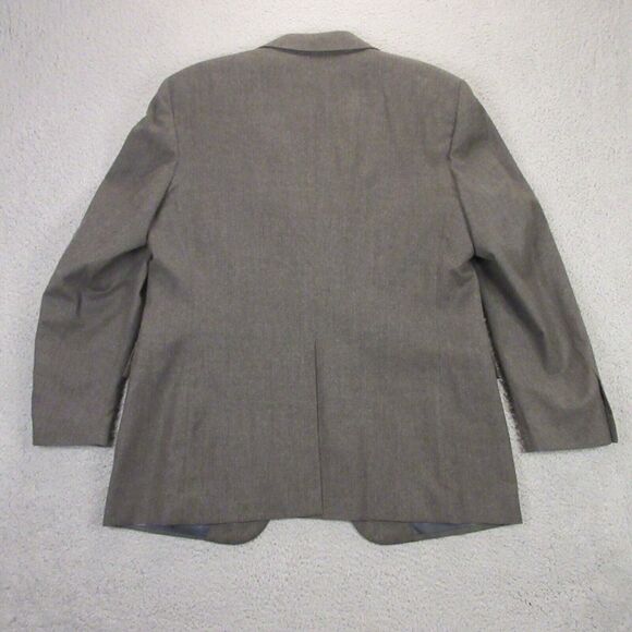 VTG Polo Ralph‎ Lauren Blazer Suit Jacket 43R USA Union Made Wool Solid Gray - Picture 6 of 14